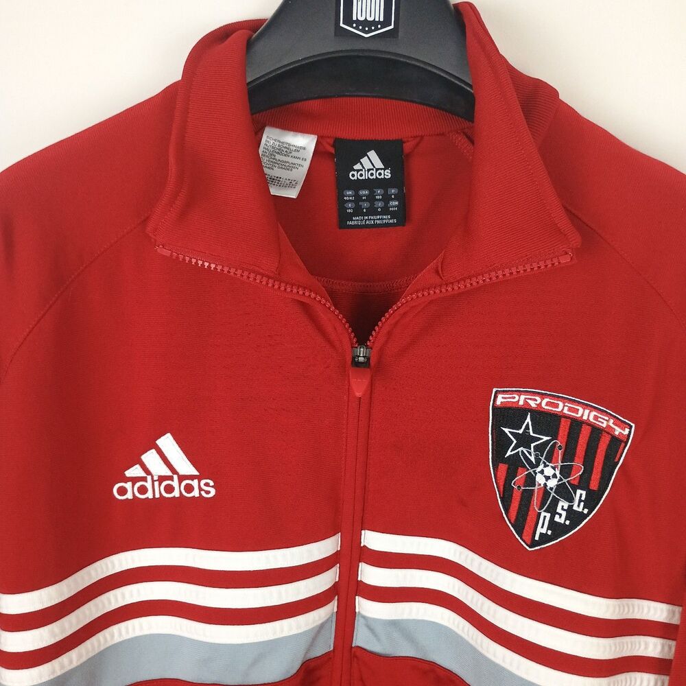 Adidas Prodigy SC Track Jacket Mens Medium Red Full Zip Soccer Sporty Athletic